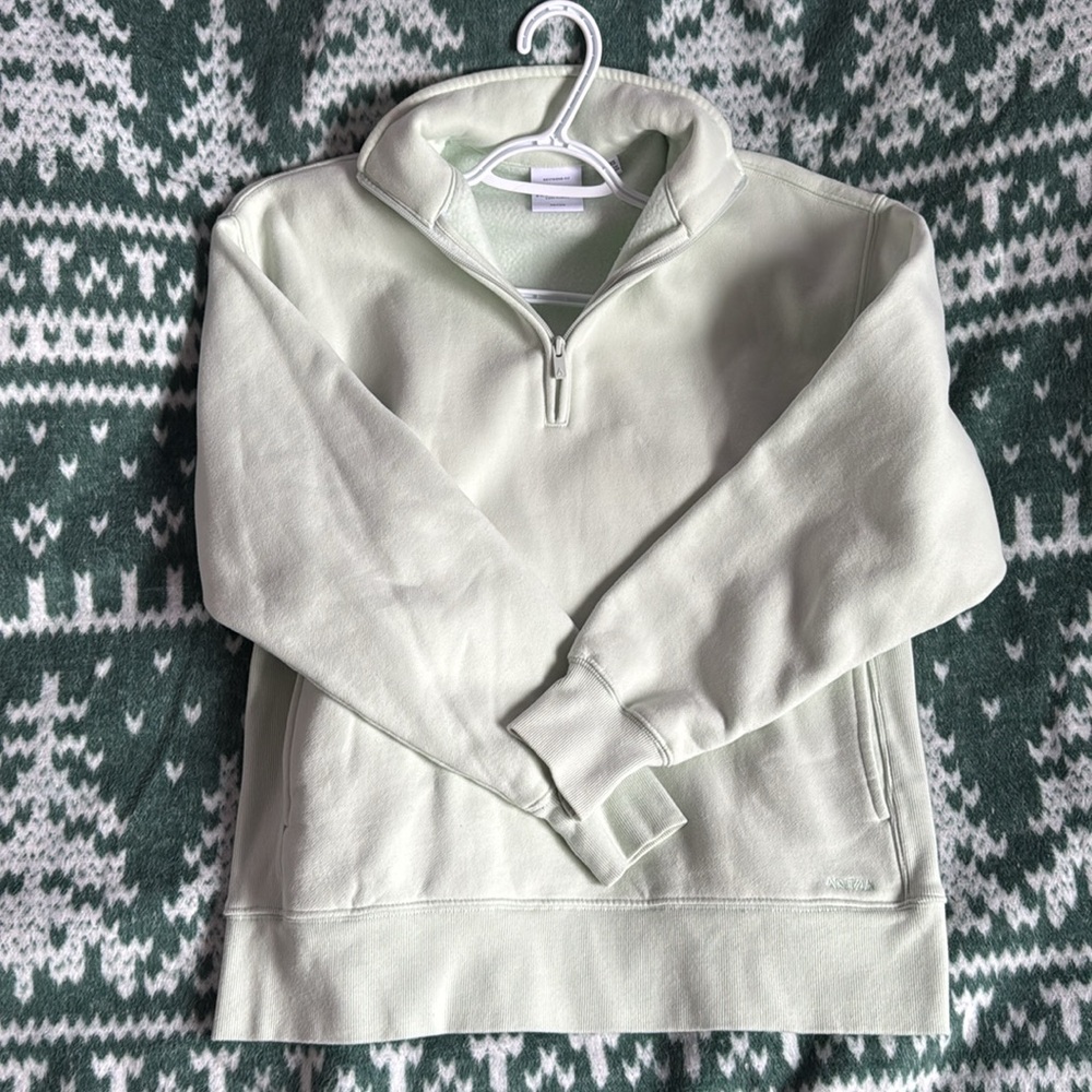 Aritzia Light Green Quarter-Zip Sweatshirt - Picture 2 of 6